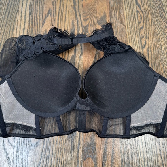 Victoria’s Secret Very Sexy high neck strap mesh sleeve longline push up bra 34C - Picture 6 of 7